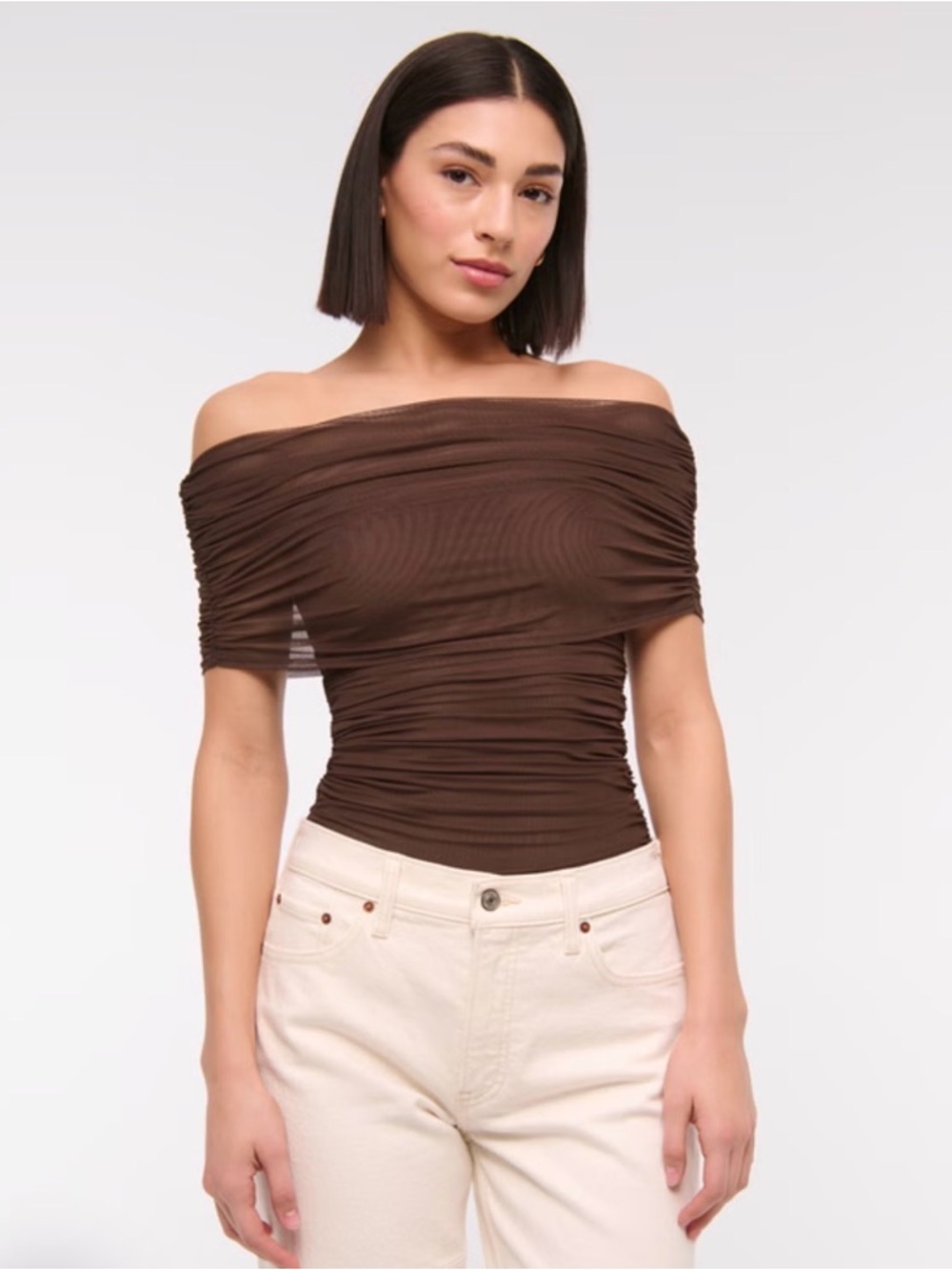 Abercrombie Brown Mesh Bodysuit